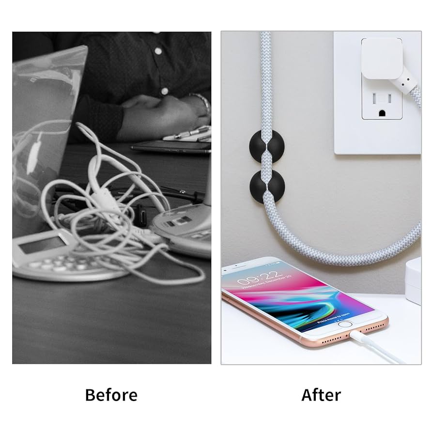 Amazon.co.jp: Flezoo コードホルダーケーブルクリップ 12個 ブラック